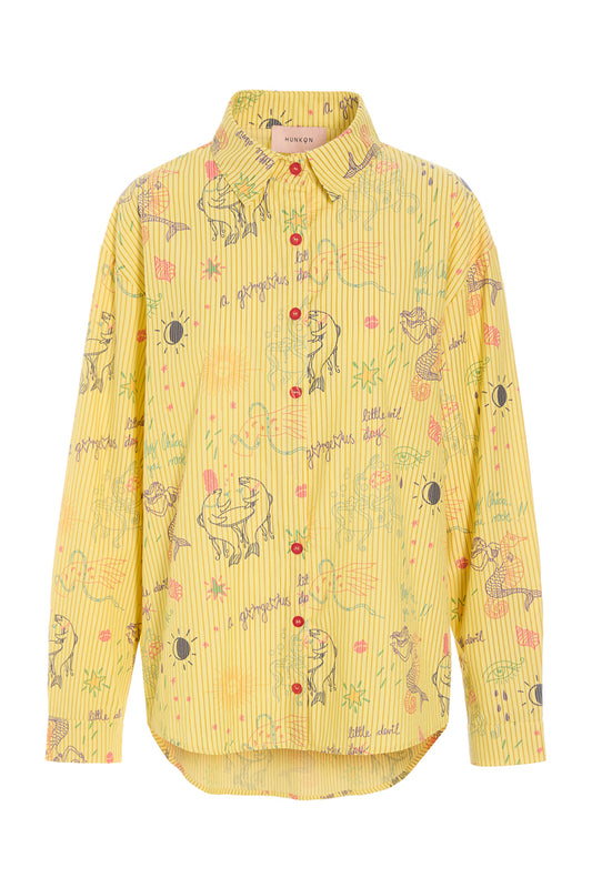HunKøn - Zoe Shirt Yellow Sea Creatures