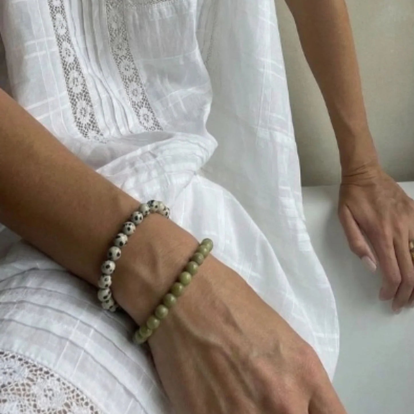 Soi _ Essential Grøn Alashan Agat Armbånd