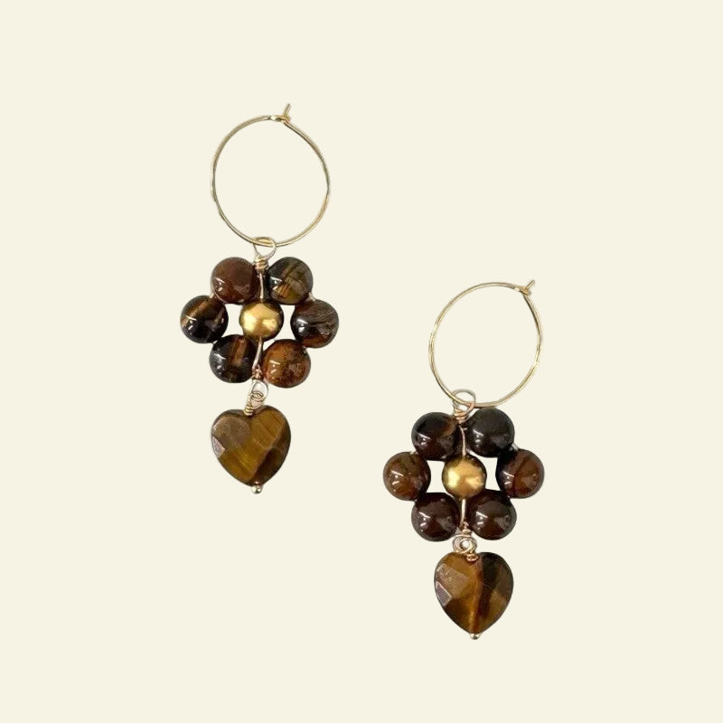 Ibu Jewels - Flower Heart Øreringe
