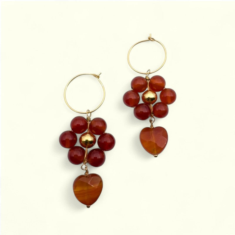 Ibu Jewels - Flower Heart Øreringe
