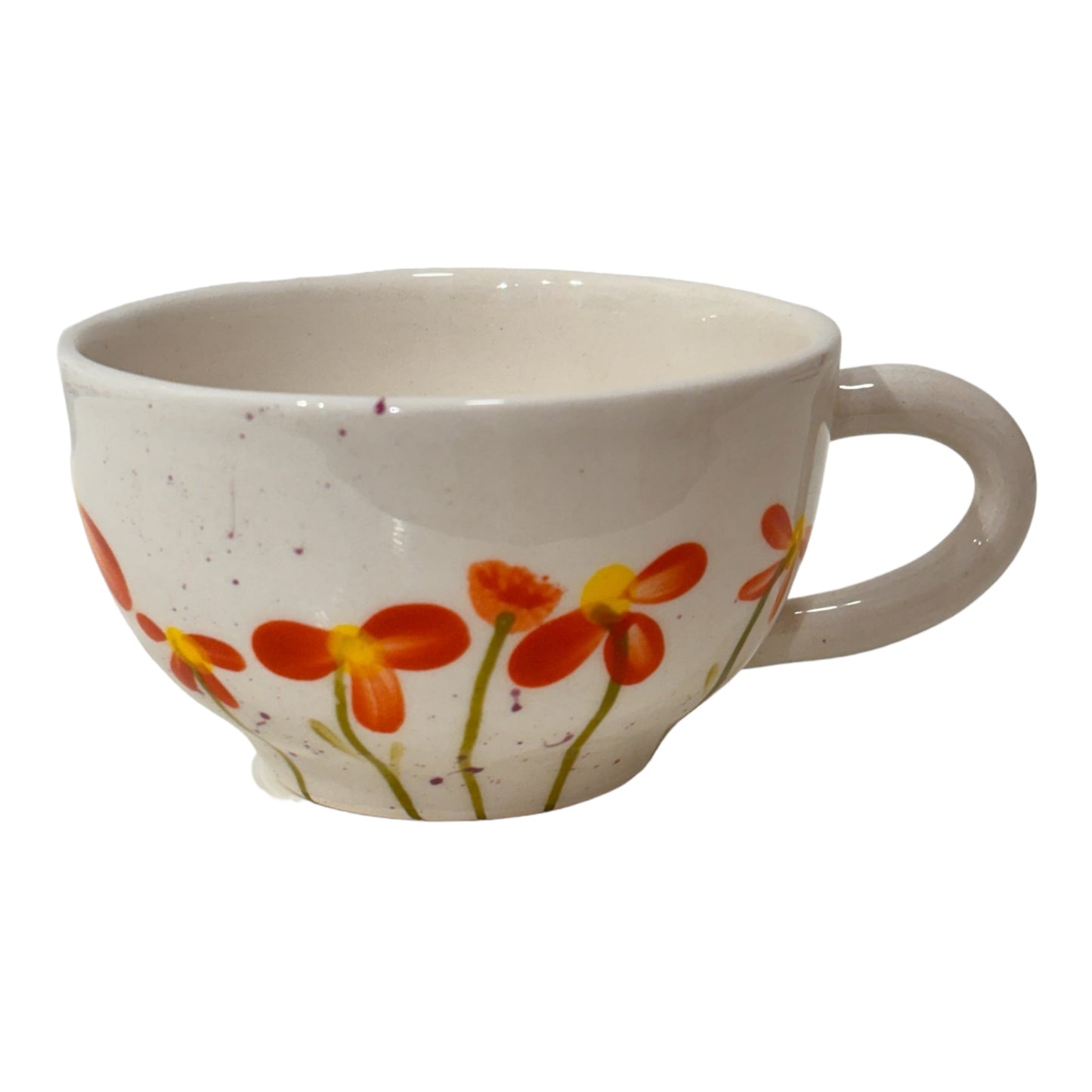 Nikolina la rosa - Cappuccino kop med blomster