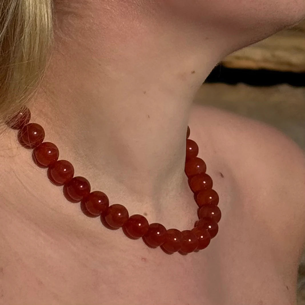 Soi - Faro Rød Jade Halskæde