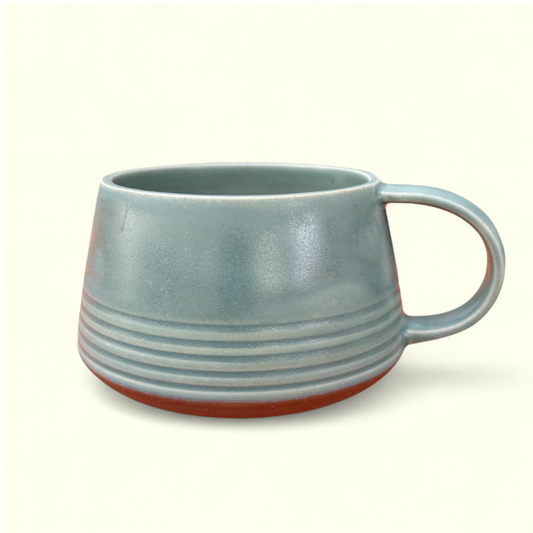 AVNBY KERAMIK - Petroliumsfarvet Rillet Kop