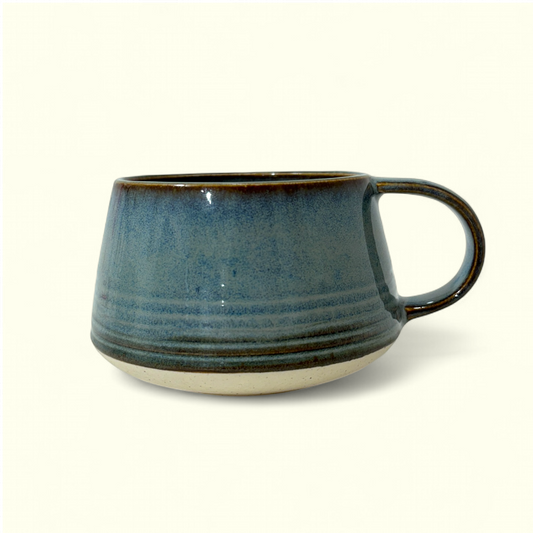 AVNBY KERAMIK - Blå/grå rillet kop i UNIKA