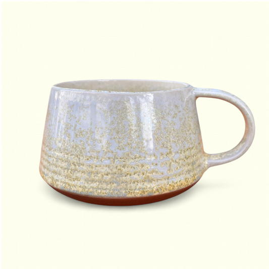 AVNBY KERAMIK - Cremehvid rillet kop i UNIKA