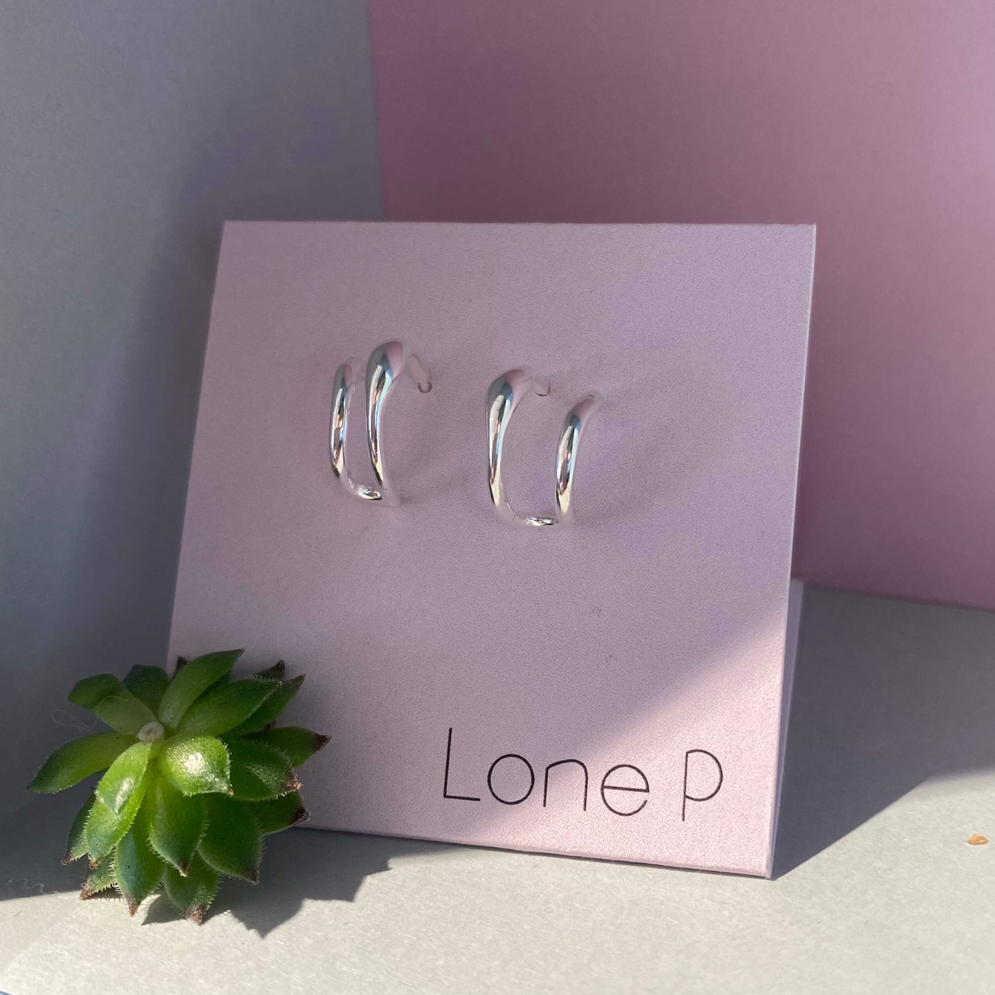 Lone P - Double Hoop øreringe