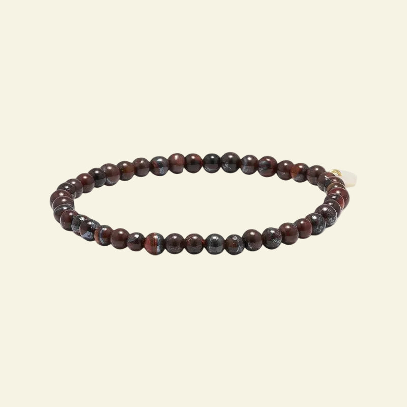 Soi - Petite Red Tiger Eye Armbånd 4 mm