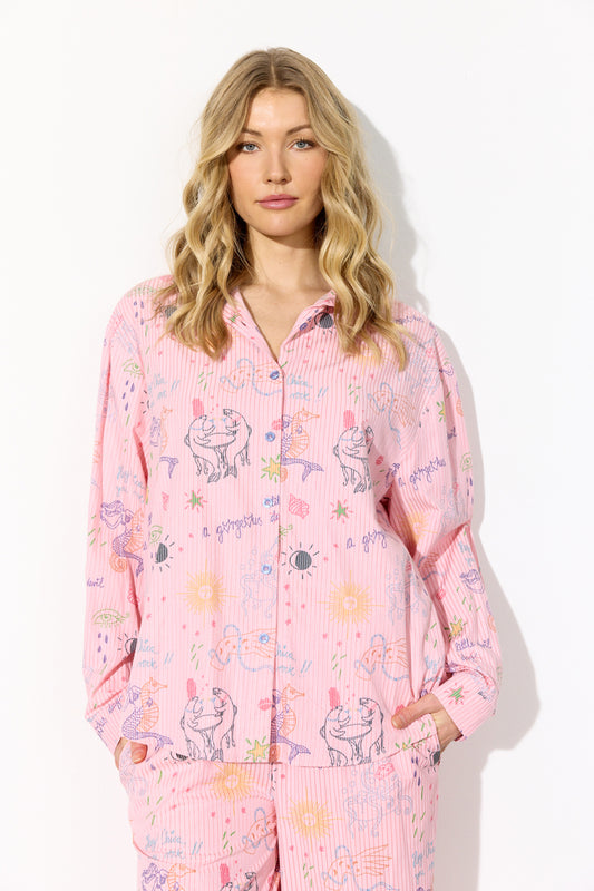 HunKøn - Zoe Shirt Pink Sea Creatures