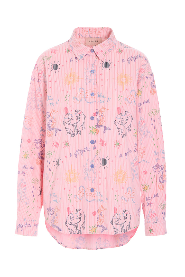 HunKøn - Zoe Shirt Pink Sea Creatures