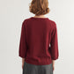 Basic Apparel - Cady 3/4 Sleeve Bordeaux Truffle
