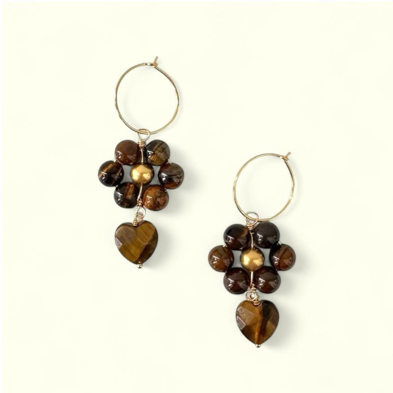 Ibu Jewels - Flower Heart Øreringe