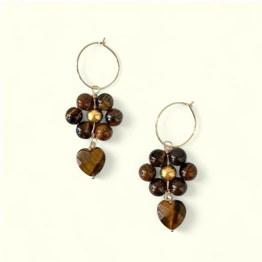 Ibu Jewels - Flower Heart Øreringe