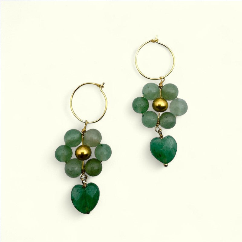 Ibu Jewels - Flower Heart Øreringe