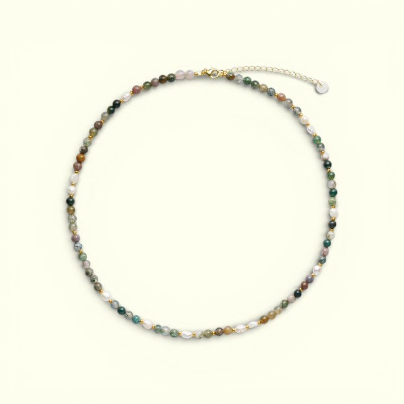 Soi - Ellie Indian Agate, Ferskvandsperler Halskæde