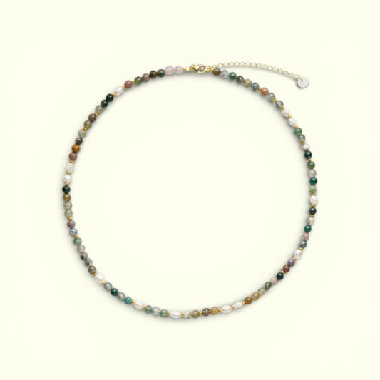 Soi - Ellie Indian Agate, Ferskvandsperler Halskæde