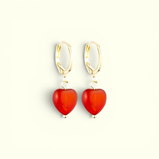 Soi - Alma Heart Rød Jade Øreringe