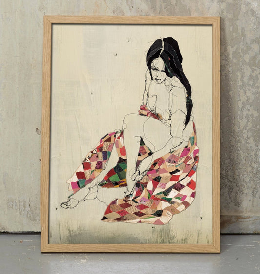 Madstitch illustrationer - Melankolsk kvinde
